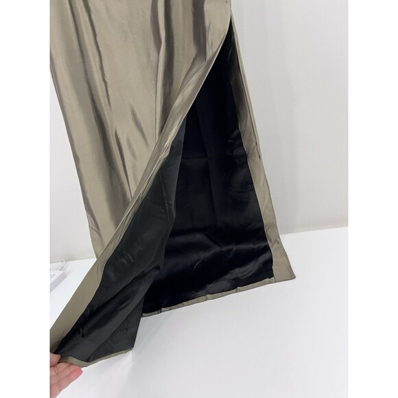 Jessica McClintock Collections Skirt Green Satin '90s Y2K Maxi Skirt Size 8 - Picture 5 of 6